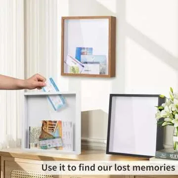 MUXIUNT Travel Adventure Challenge Archive Shadow Box Picture Frame With Slot,8&12In Travel Ticket C...