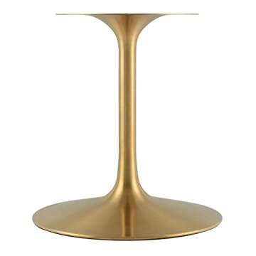 Modway Lippa 78" Oval-Shaped Mid-Century Modern Dining Table with Artificial Marble Top and Gold Base