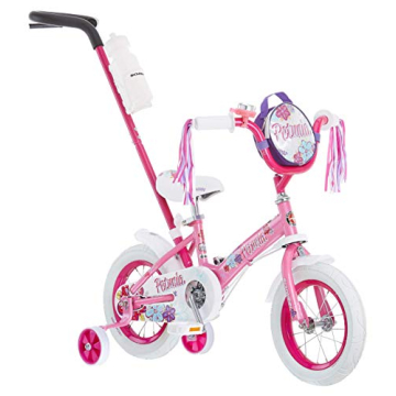 Schwinn Petunia Push Steer and Ride Kids Bike for Girls - 12-Inch Wheels, Training Wheels, Parent Pu...
