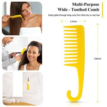 Detangling Hair Brush,Hair Detangler Brush and Wide Tooth Comb Set for Black Natural Curly Wet Dry Thick Straight Long Hair, Afro American Type 3a-4c, Comfortable Grip,Easy to Clean, Durable