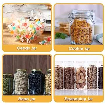 Dandat 18 Pcs Hexagon Plastic Candy Jars with Lid