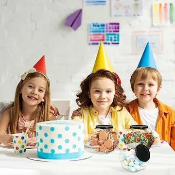 Dandat 18 Pcs Hexagon Plastic Candy Jars with Lid