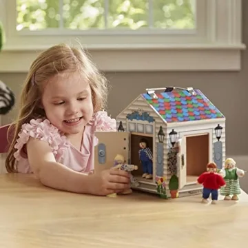 Melissa & Doug Take-Along Wooden Doorbell Dollhouse for Kids