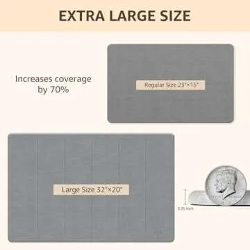 Yolife 32" x 20" Diatomaceous Earth Stone Bath Mat - Super Absorbent Quick Drying & Non-Slip