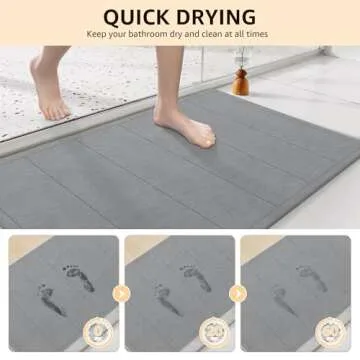 Yolife 32"x 20" Stone Bath Mat - Super Absorbent & Non-Slip