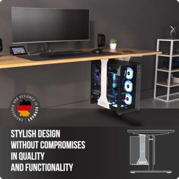 Heavy Duty Under Desk PC Holder – Up to 77 lbs Load Capacity - Adjustable Computer Tower Holder - ...