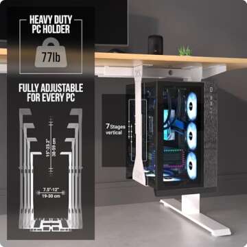 Heavy Duty Under Desk PC Holder for Maximum Support and Style