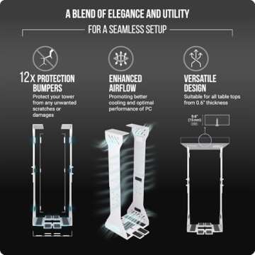 Heavy Duty Under Desk PC Holder for Maximum Support and Style