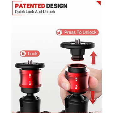 IFOOTAGE Table Top Tripod, Professional Mini Tripod with 3/8 and 1/4 inches Quick Release Plate, Desktop Tripod for DSLR Camera, Video Camcorder, Mobile Phone and Action Cameras. Max Load 17.6 lbs