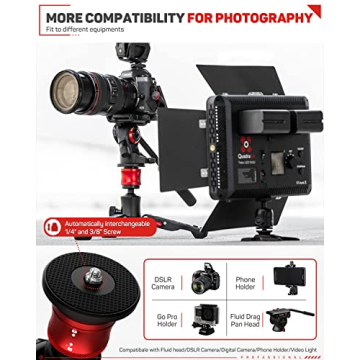 IFOOTAGE Table Top Tripod, Professional Mini Tripod with 3/8 and 1/4 inches Quick Release Plate, Desktop Tripod for DSLR Camera, Video Camcorder, Mobile Phone and Action Cameras. Max Load 17.6 lbs