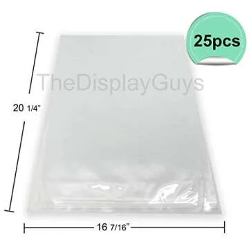 The Display Guys 25 Pcs Clear Self Adhesive 16x20 Bags