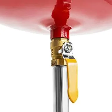 XtremepowerUS 20 Gallon Portable Waste Oil Drain Tank Air Operated Drainage Adjustable Funnel Height with Wheel, Red