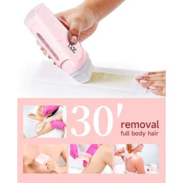 Waxfans Roll on Wax Kit, Wax roller,Waxing Kit for Women,Wax Kit for Hair Removal, Roll on Wax for Sensitive Skin, Wax Roller Kit for Hair Removal, Gift Waxing Kit