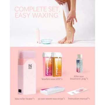 Waxfans Roll on Wax Kit, Wax roller,Waxing Kit for Women,Wax Kit for Hair Removal, Roll on Wax for Sensitive Skin, Wax Roller Kit for Hair Removal, Gift Waxing Kit