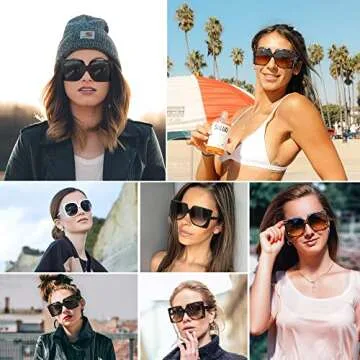 FEISEDY Vintage Big Square Sunglasses Women Fashion Large Shapes 100% UV400 Protection B2749