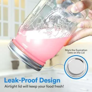 Regular Mouth Mason Jars 32 oz. (12 Pack) - Quart Size Jars with Airtight Lids and Bands - Made in USA - for Canning, Fermenting, Pickling, or DIY Decors and Projects Bundled with Jar Opener