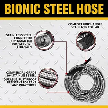 Bionic Steel 25 FT Kink-Free Garden Hose with Nozzle