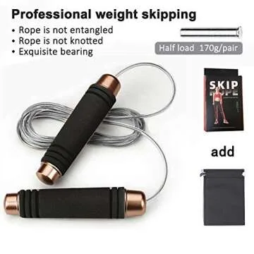 Gaoykai weighted jump rope for handle,Tangle-Free PU Wire rope with bearing comfortable foam handle,skipping rope for workout and fitness training for men women and kids