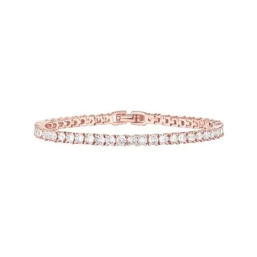 PAVOI 14K Gold Plated 3mm Cubic Zirconia Classic Tennis Bracelet | Gold Bracelets for Women | Size 6...
