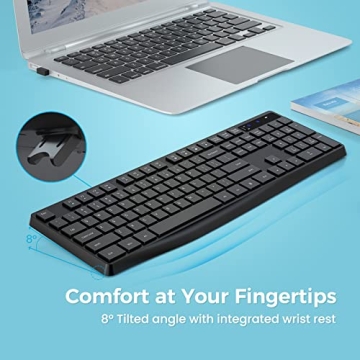 Ergonomic LOVAKY MK98 Wireless Keyboard for All Devices