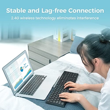 Ergonomic LOVAKY MK98 Wireless Keyboard for All Devices