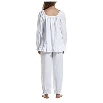 Victorian Long Sleeve Cotton Pajama Set for Women