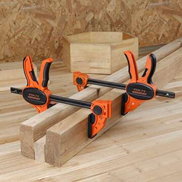 Jorgensen 6" One Hand Clamp/Spreader, 300 Lbs Clamping Force, E-Z Hold Bar Clamps Set, Medium Duty, 2-pack