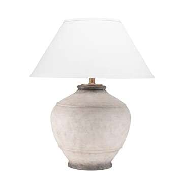 Hudson Valley Lighting Malta 1 Light Table Lamp - Ash Finish - White Belgian Linen Shade