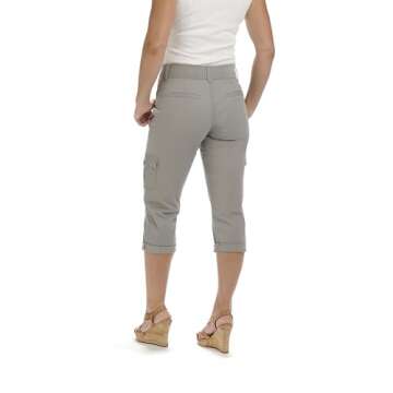 Lee Women's Relaxed Fit Austyn Knit Waist Cargo Capri Pant, Frost Gray, 12