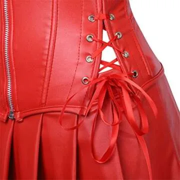 Kranchungel Women's Steampunk Faux Leather Corset