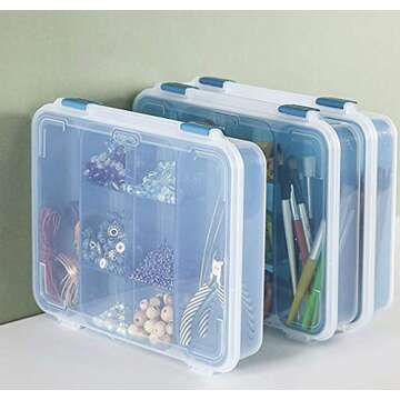 Multipurpose 13x10x2.5 Clear Storage Case with Removable Trays
