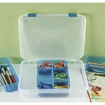Multipurpose 13x10x2.5 Clear Storage Case with Removable Trays