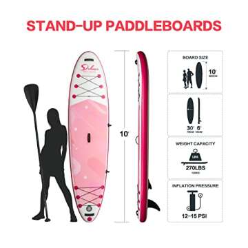 Inflatable Stand Up Paddle Board – Simple Deluxe Premium SUP for All Skill Levels,Paddle Boards fo...