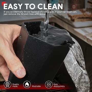Compact Mini Car Trash Can with Removable Lid, Leakproof