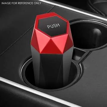 Compact Mini Car Trash Can with Removable Lid, Leakproof