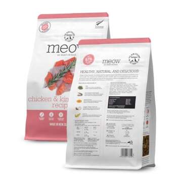 The New Zealand Natural Pet Food Co. Meow Air Dried Cat Food - Chicken & King Salmon Recipe, Dry Cat...