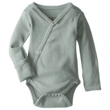 L'ovedbaby Unisex Baby Organic Cotton Kimono Bodysuit - Eco-Friendly Comfort in Green