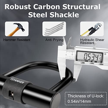 Titanker Heavy Duty Bike Chain Lock with U Lock