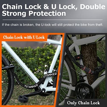 Titanker Heavy Duty Bike Chain Lock with U Lock