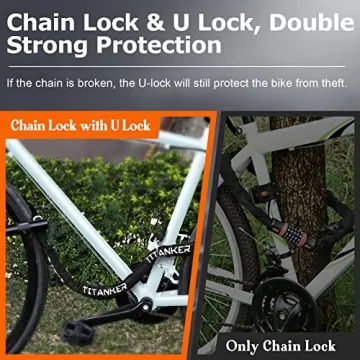 Titanker Heavy Duty Bike Chain Lock with U Lock
