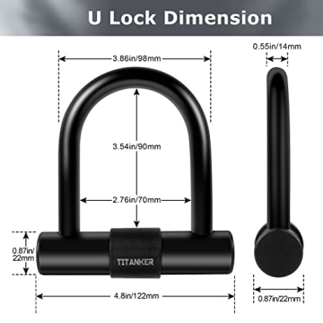 Titanker Heavy Duty Bike Chain Lock with U Lock