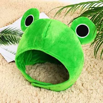 Amosfun Cute Plush Frog Hat for Fun Parties