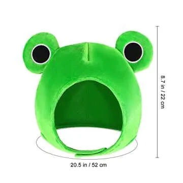 Amosfun Cute Plush Frog Hat for Fun Parties