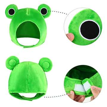 Amosfun Cute Plush Frog Hat for Fun Parties