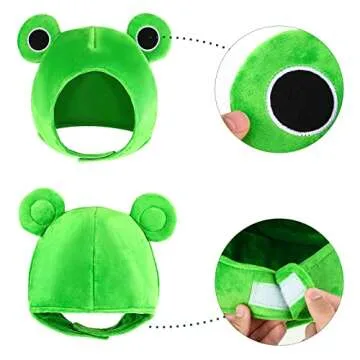 Amosfun Cute Plush Frog Hat for Fun Parties