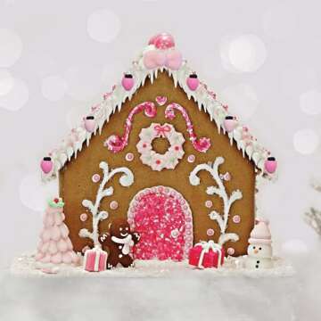 Glittery Pink Dreamland Insta-House™ Kit - Pre-Baked Gingerbread, Quick-Dry Icing, Glittery Sugar, Edible Decorations, Easy Assembly - Nut & Dairy Free