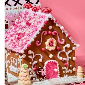 Glittery Pink Dreamland Insta-House™ Kit - Pre-Baked Gingerbread, Quick-Dry Icing, Glittery Sugar, Edible Decorations, Easy Assembly - Nut & Dairy Free