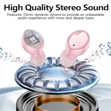 Kurdene Wireless Earbuds Bluetooth 5.3 - Deep Bass Sound Headphones