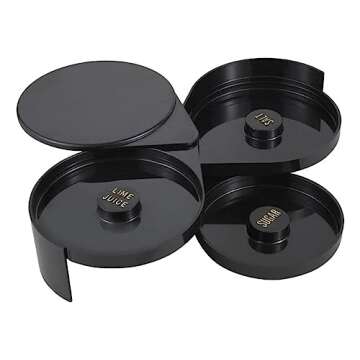 Winco 11013 Margarita Cocktail Salt and Sugar Glass Rimmer, Medium, Black