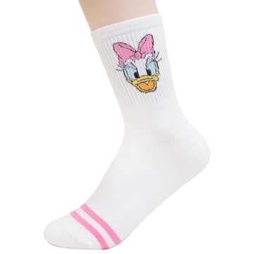 socksense Cartoon Character Series Women and teen girls Licensed Socks Collection (Cotton Blend, M Family5_5pairs)